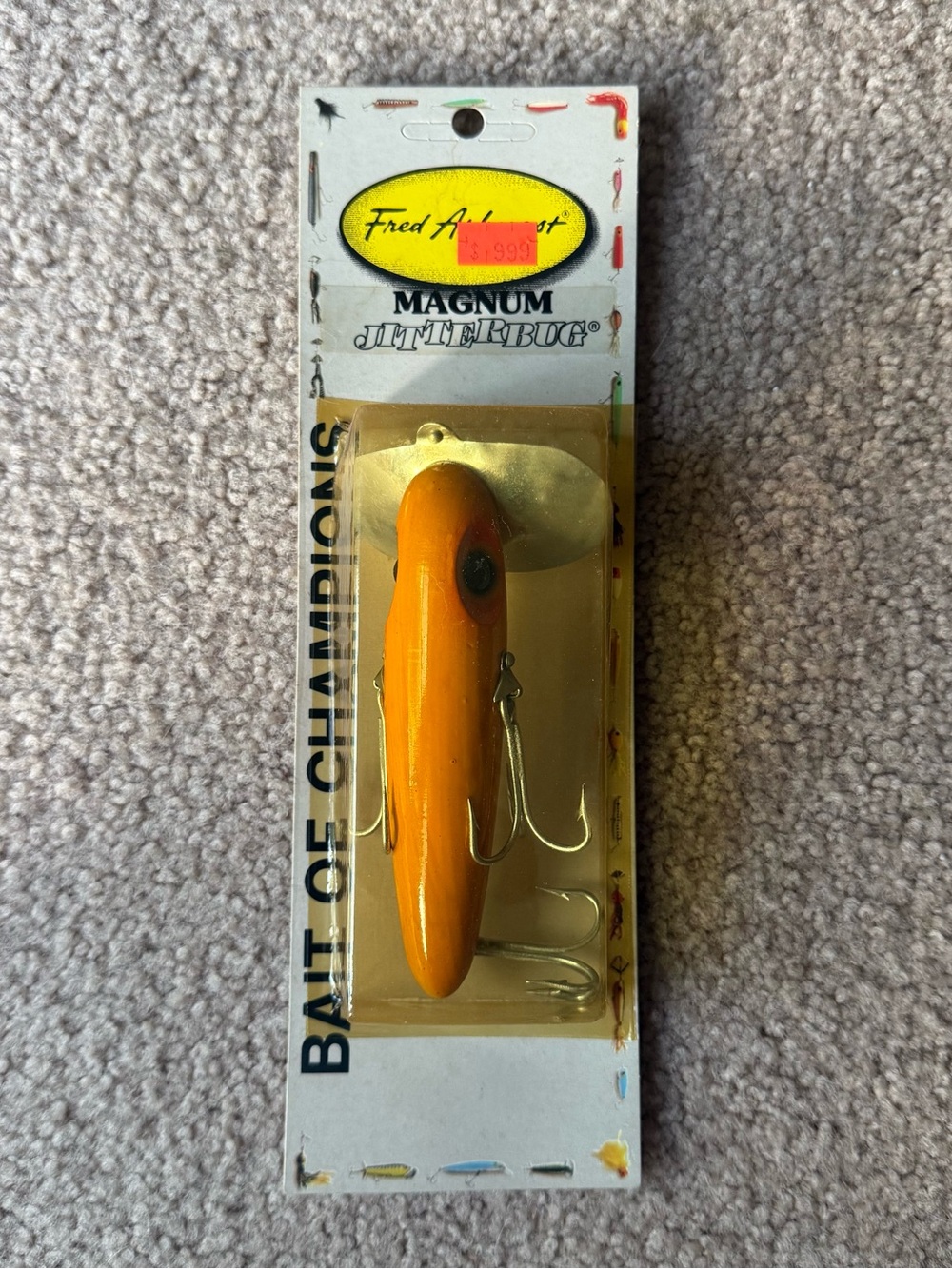 Fred Arbogast Vintage Magnum Jitterbug Wood Topwater Lure 4 1/2" 1 1/4 oz Musky